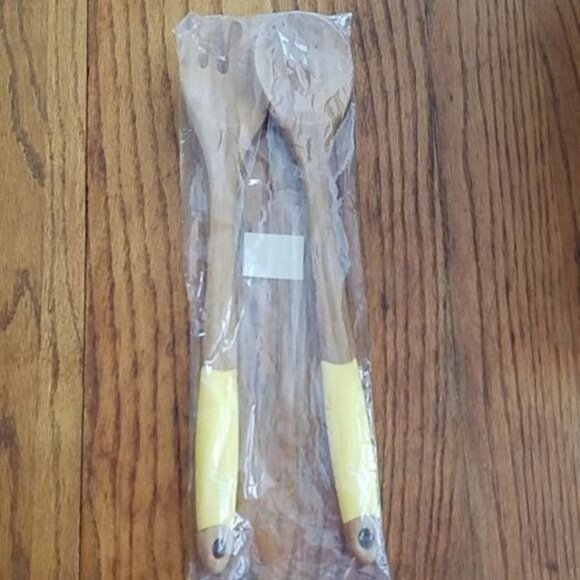 Fiestaware Fiesta Salad Servers Tongs Bamboo Utensils Yellow - Picture 4 of 8